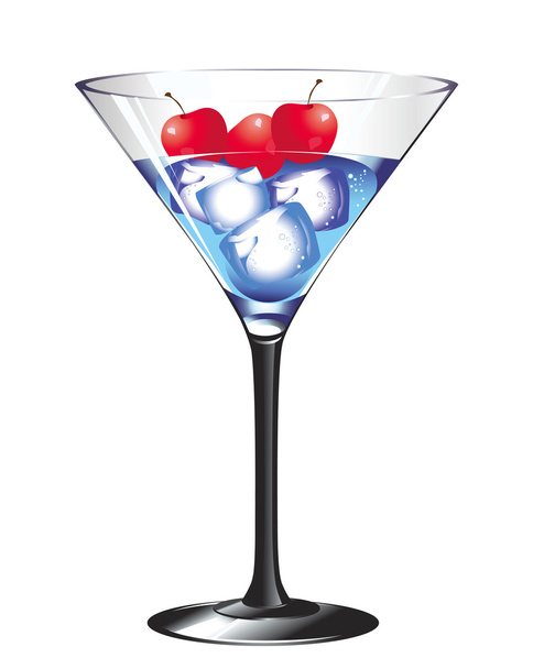 Blue Curacao cocktail - Vector, Image