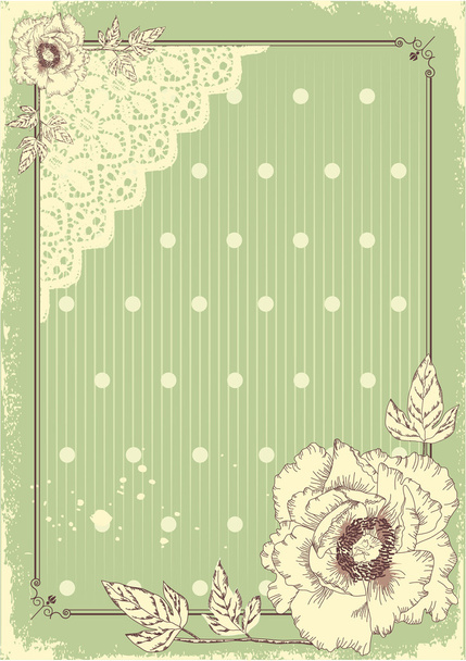Floral postcard .Vector vintage background in pastel colors for - Вектор,изображение