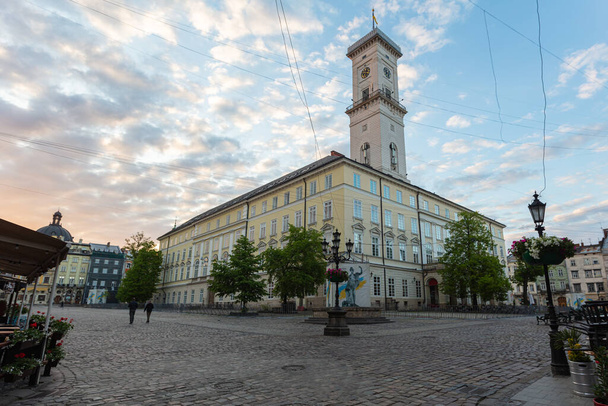 Lviv, Ukraine - May 6, 2023:  Lviv city hall - 写真・画像
