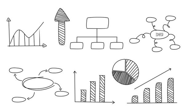 Doodle infographics, element infographics logo vector - Vector, imagen