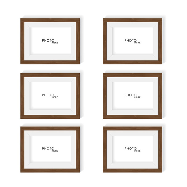 Groups of wooden frames texture template vector design, wooden texture realistic frame for art of wall mock up vector illustration Elements - Vecteur, image