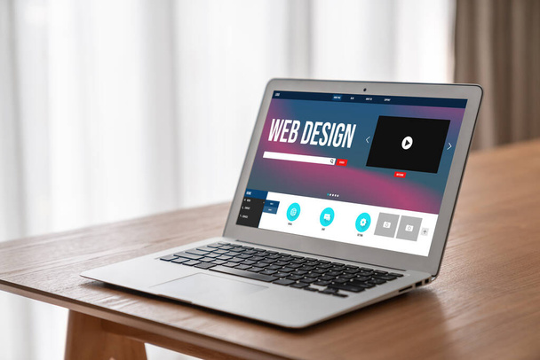 El software de diseño de sitios web proporciona una plantilla moderna para negocios minoristas en línea y comercio electrónico - Foto, Imagen
