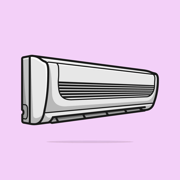 Air conditioner mounted on a light purple wall - Vector, Image