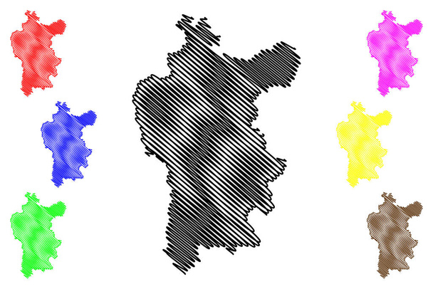 Conceicao do Castelo municipality (Espirito Santo state, Municipalities of Brazil, Federative Republic of Brazil) map vector illustration, scribble sketch Conceiao do Castelo map - Vector, Image
