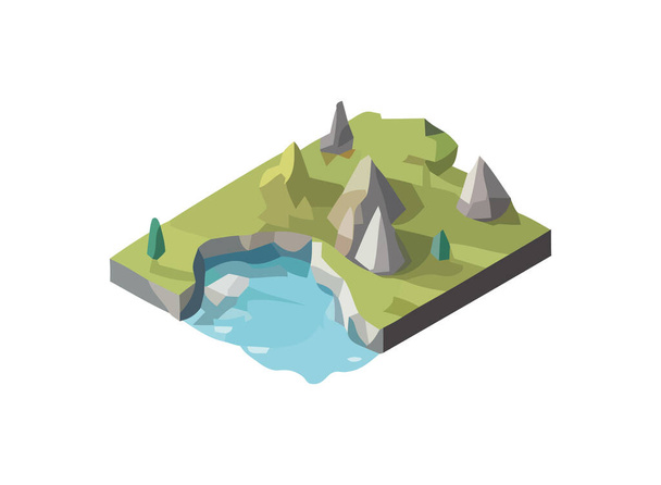Natuuravontuur gesymboliseerd in berglandschap ontwerp icoon - Vector, afbeelding