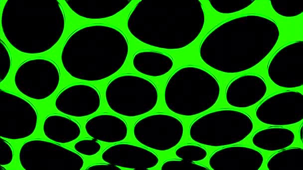 Schwarzer Hintergrund mit rosa und grünen Akzenten. Design. Helle Decke aus Cartoon-Animation mit geschnittenen Kreisen. Hochwertiges 4k Filmmaterial - Filmmaterial, Video