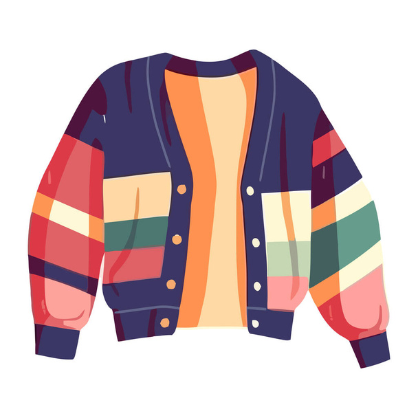 Modern winter fashion cardigans icon isolated - Vector, Image