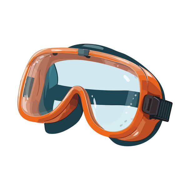 Gafas protectoras para aventura submarina y diversión aislada - Vector, imagen