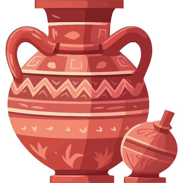 Ceramica di terracotta antica su bianco - Vettoriali, immagini
