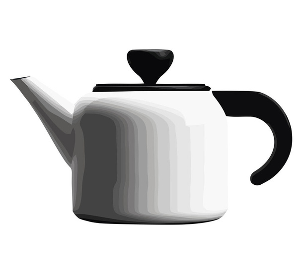 Gorąca herbata wylewana z zabytkowego uchwytu czajniczek na biały - Wektor, obraz