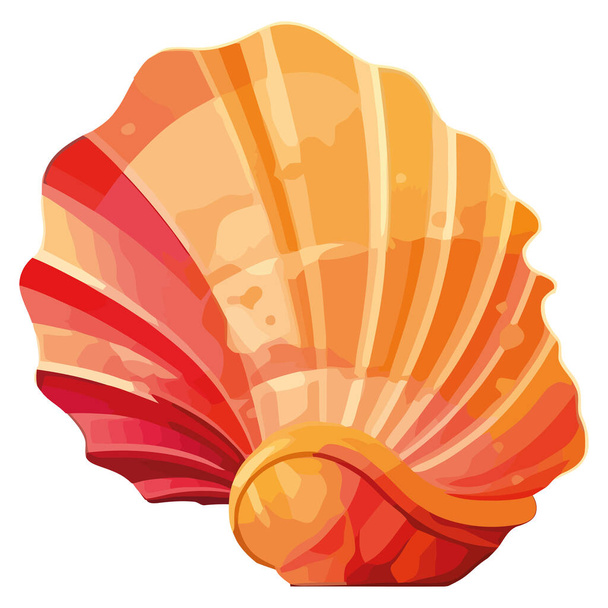 Seashell un diseño de decoración de recuerdos de verano sobre blanco - Vector, Imagen