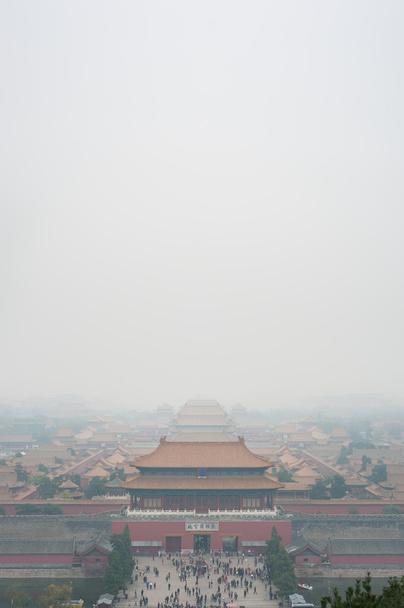 Kilátás nyílik a tiltott város, keresztül a levegőszennyezés, Beijing - Fotó, kép