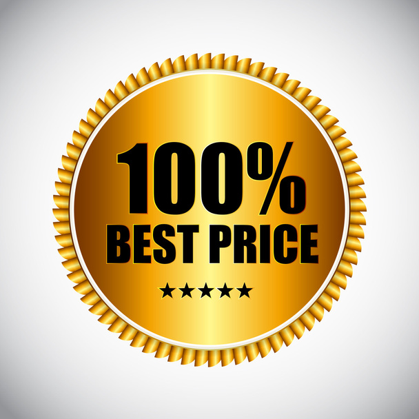 Best Price Golden Label Vector Illustration - Vector, Image