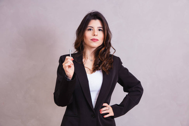 business woman holding key - Fotó, kép