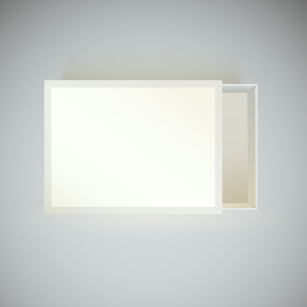 Top view matchbox with blank label. - Vector, Imagen