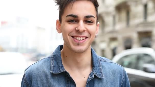 young model man smiling - Footage, Video