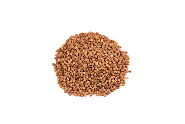 Pile of buckwheat seeds isolated over the white background - Zdjęcie, obraz