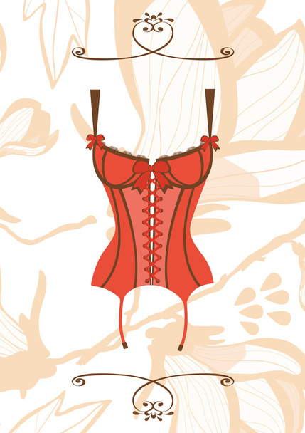 Sexy retro style corset - Vector, imagen