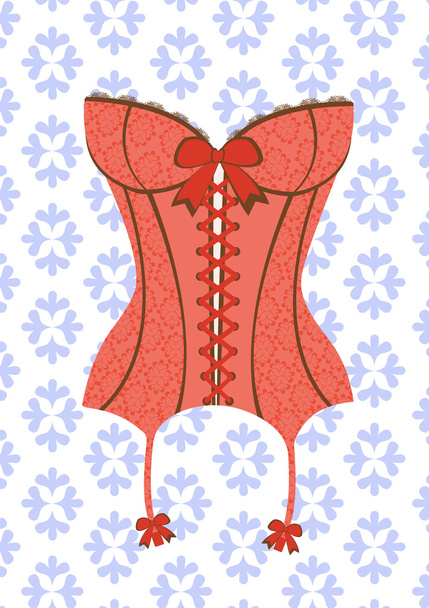 Sexy retro style corset - Вектор,изображение