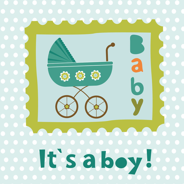 Baby boy card - Вектор, зображення