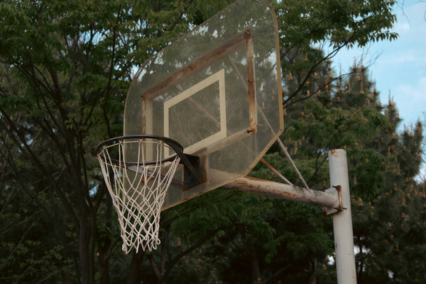 basketball hoop on the field - Foto, Imagen