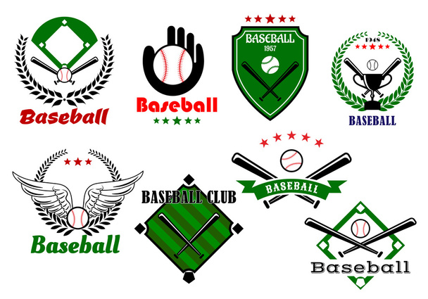 Creative baseball sports emblems and symbols - Vector, Image