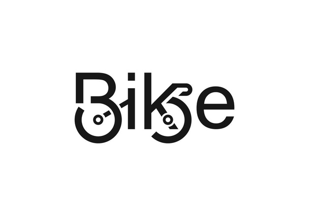 Bike text creative logo design. - Vettoriali, immagini
