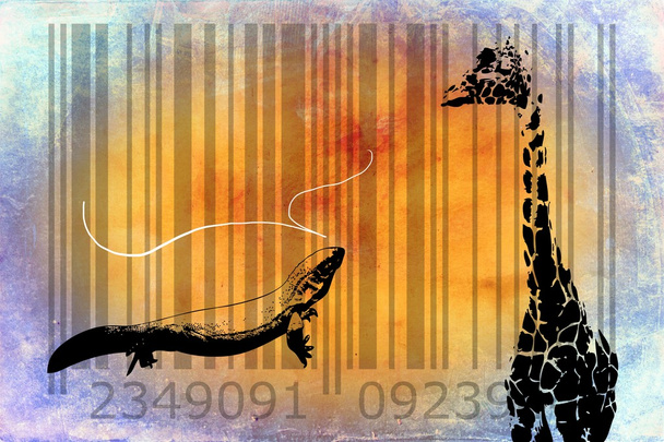 Barcode σχεδιασμό των ζώων τέχνης ιδέα - Φωτογραφία, εικόνα