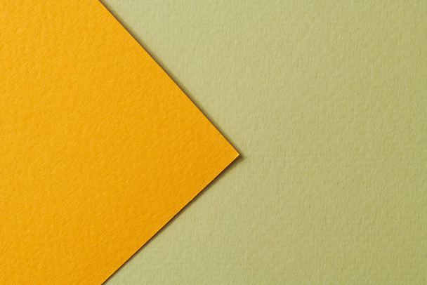 Rough kraft paper background, paper texture orange green colors. Mockup with copy space for text - Fotó, kép