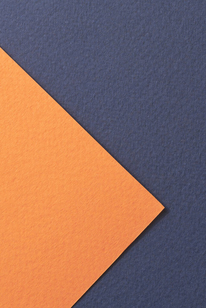 Rough kraft paper background, paper texture blue orange colors. Mockup with copy space for text - Foto, Imagen