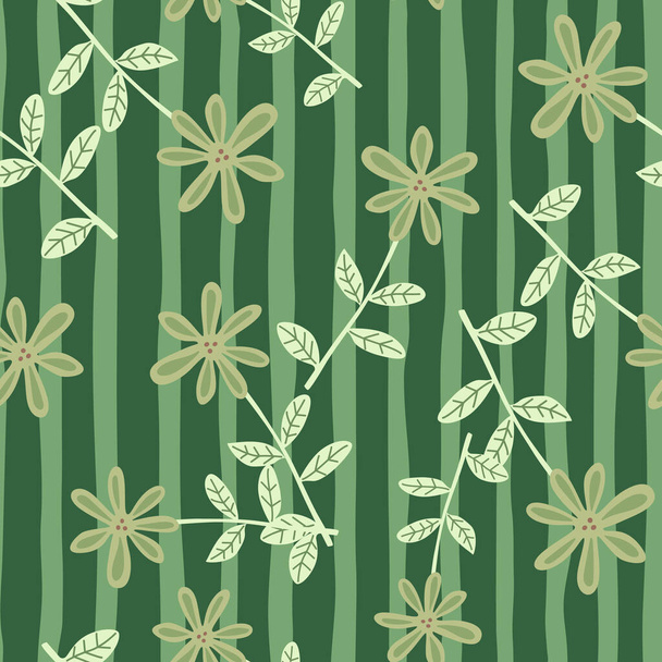 Cute flower seamless pattern. Naive art style. Hand drawn floral endless background. Simple design for fabric, textile print, wrapping, cover. Vector illustration - Vector, Image