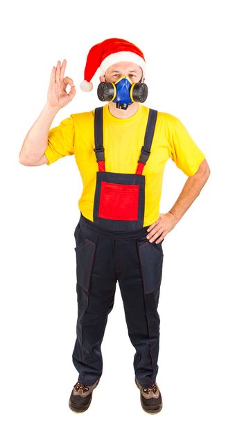 Worker in gas mask - Valokuva, kuva