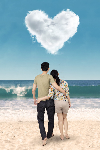 Couple debout à la plage
 - Photo, image