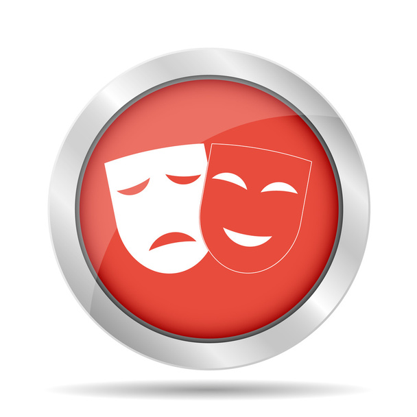 Theater icon with happy and sad masks. - Vector, Image