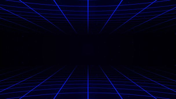 Astratto sfondo blu e viola-digitale generato 3d illustrazione. Griglia retrò 3D - Foto, immagini