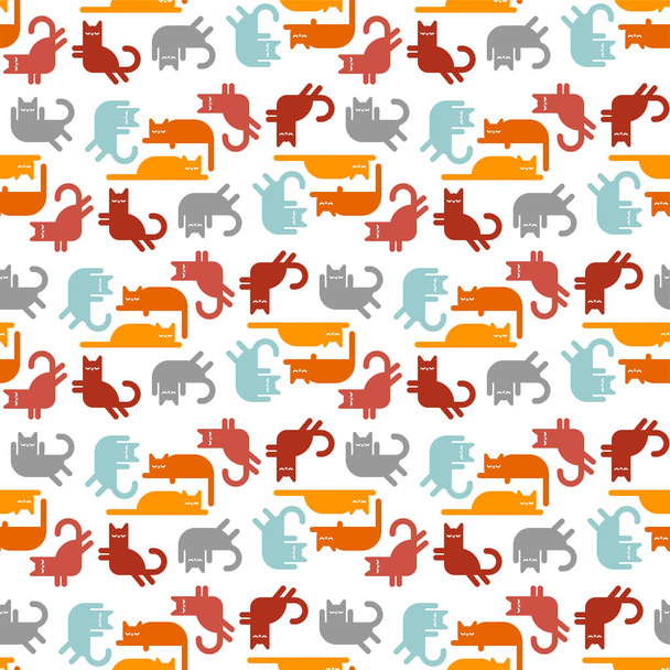 Cat pattern seamless. pat background. Baby fabric texture - Vektor, kép
