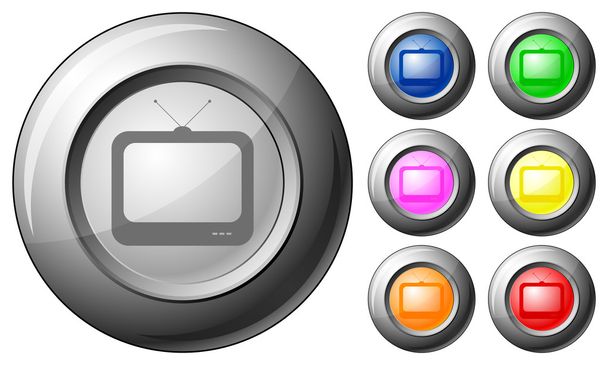 Sphere button TV - Vector, Imagen