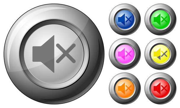 Sphere button mute - Вектор,изображение