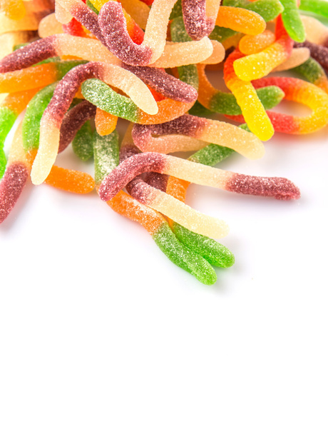カラフルな砂糖ゼリー キャンディ ストリップ - 写真・画像