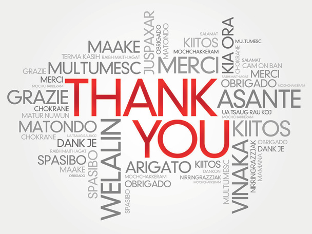 Thank You Word Cloud vector background, all languages - Vector, Image
