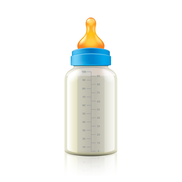 Baby bottle isolated on white vector - Vektor, kép