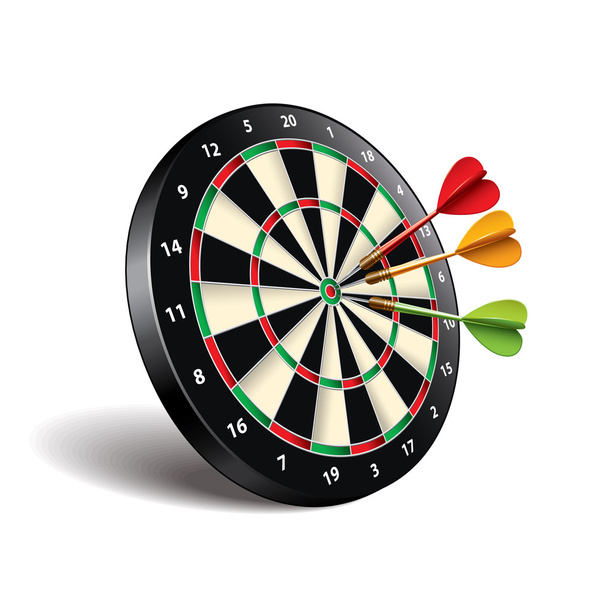Darts target isolated on white vector - Vector, imagen