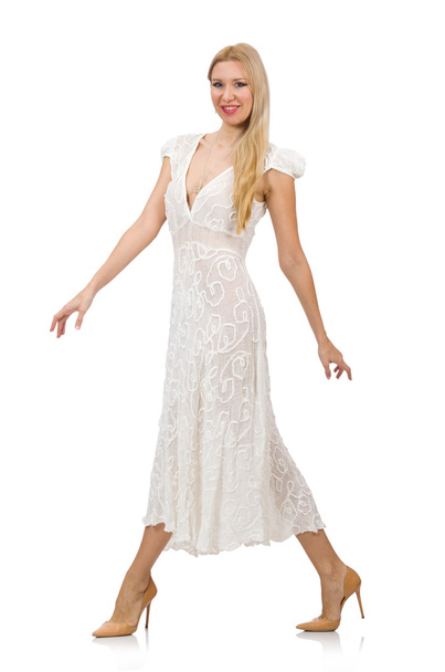 Woman in dress in fashion dress isolated on white - Fotografie, Obrázek