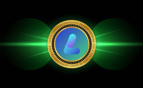 largo coin-lrg is a virtual currency logo. 3d illustrations. - 写真・画像