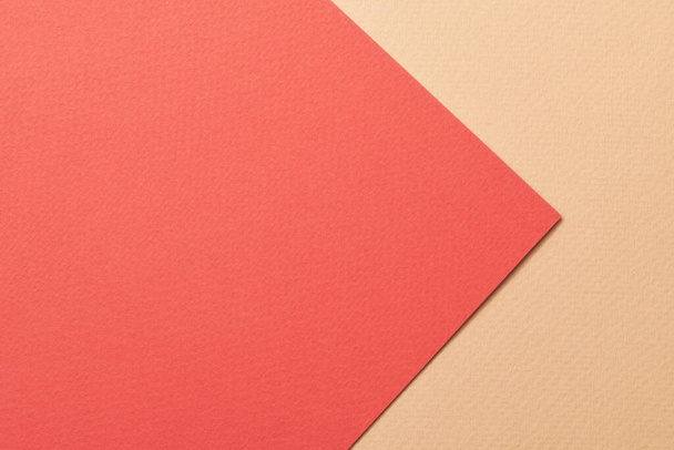 Rough kraft paper background, paper texture red beige colors. Mockup with copy space for text - 写真・画像