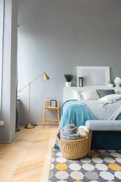 elegant creative modern trendy interior of a spacious open plan Scandinavian style studio with seating and sleeping areas - Φωτογραφία, εικόνα