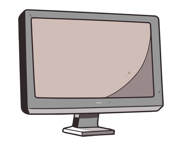 Moniteur d'ordinateur moderne avec écran large isolé - Vecteur, image