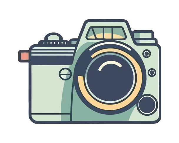 Antik kamera szimbolizálja fotós ikon elszigetelt - Vektor, kép