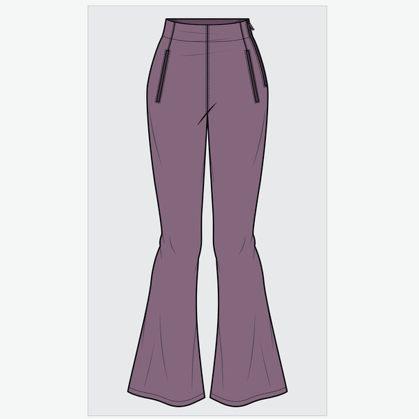 Modern female clothes, colorful illustration of female pants - Vetor, Imagem