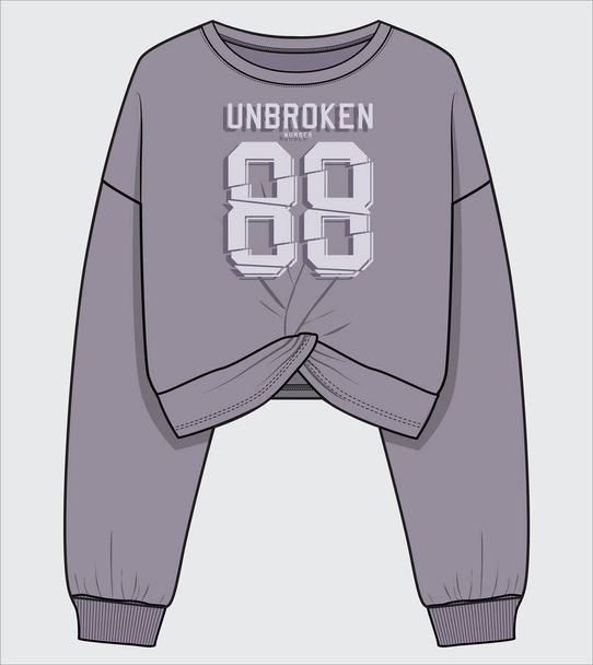 Modern female clothes, colorful illustration of female hoodie - Vektori, kuva